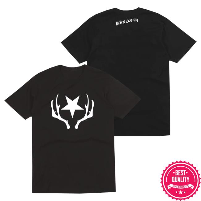 Official Disco Elysium Merch Store Disco Elysium Star & Antlers Black Shirts Discoelysium Shop