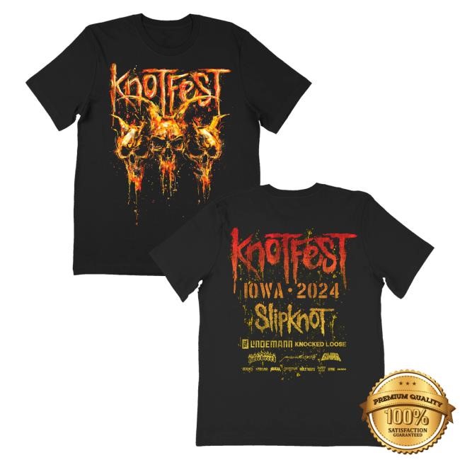 Fire Dripping Skulls Iowa 2024 Event Shirt