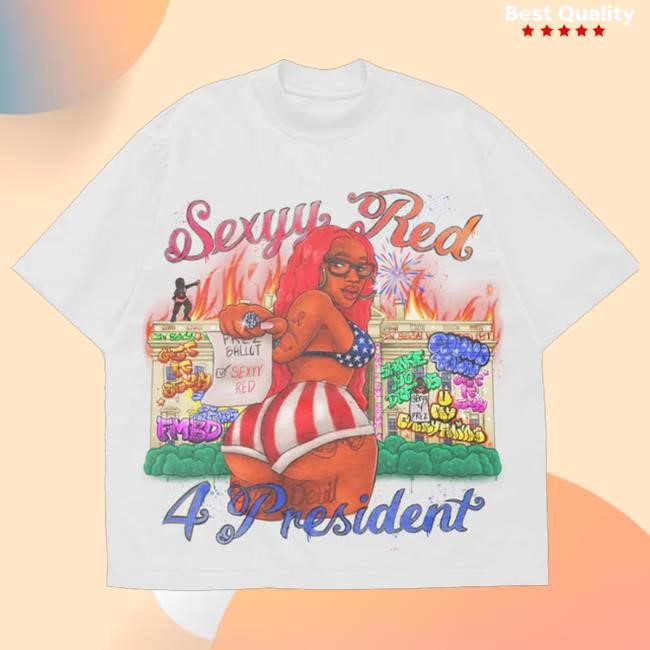 Official Sexyy4president Merch Sexyys House Tee White Hooded Sweatshirt