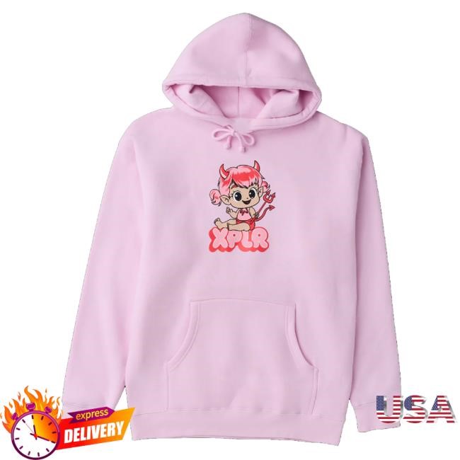 Official Xplr Shop Baby Devil V3 Hoodie Sweatshirt Light Pink Official Xplr Shop Baby Devil V3 Classic Shirt Light Pink