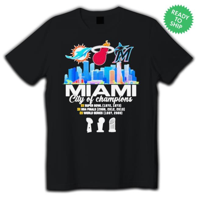 Official Miami City Of Champion Dolphins Heat Marlins shirt Official Miami City Of Champion Dolphins Heat Marlins shirt