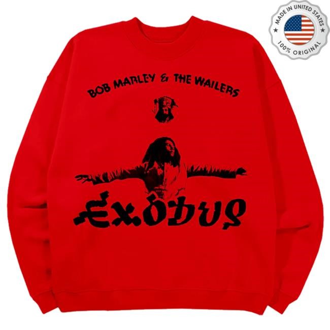 Trending Bob Marley Merch Exodus Red t-shirt, hoodie, tank top, sweater and long sleeve t-shirt